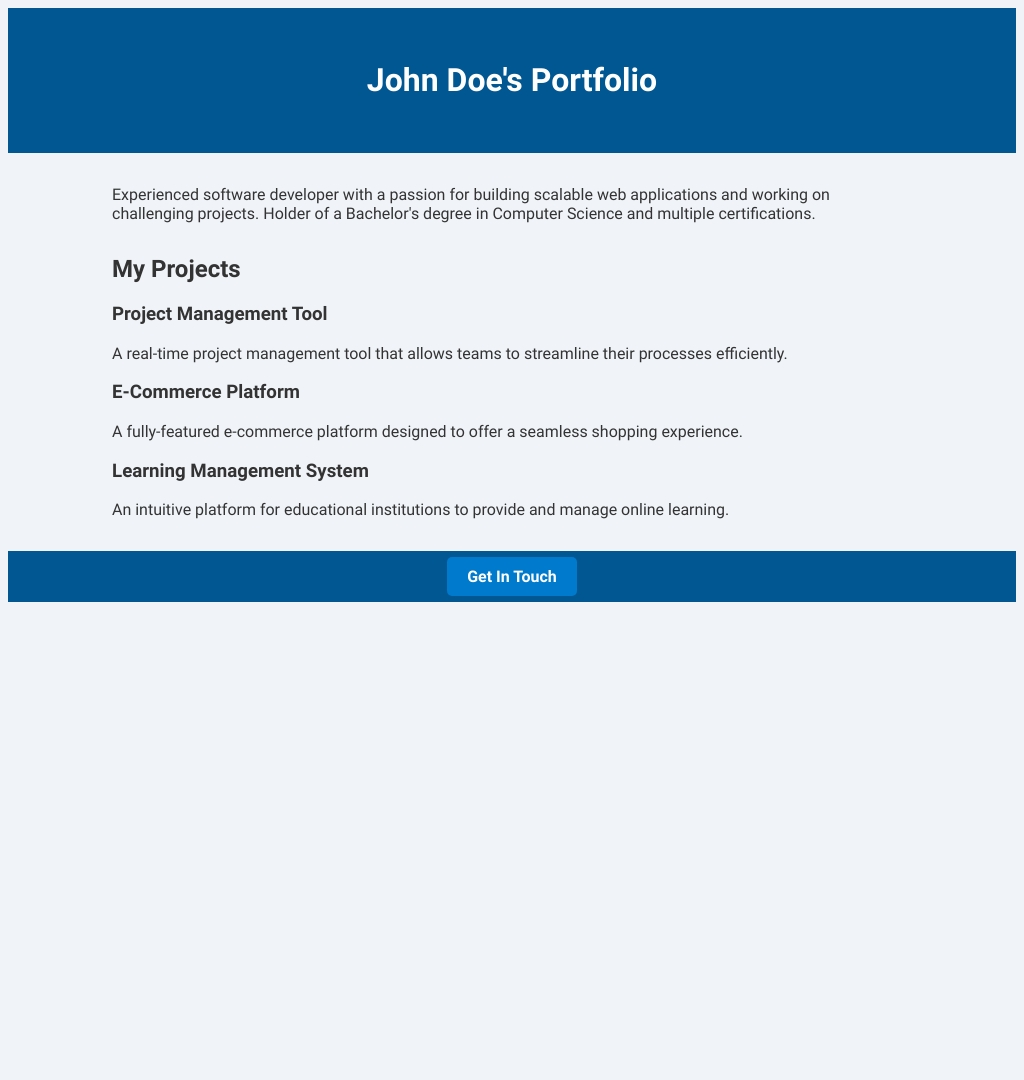 John Doe's Portfolio